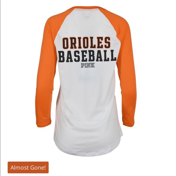 NWT! VS PINK ORIOLES BLING 3/4 RAGLAN BASEBALL TEE - Picture 3 of 7